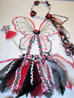 Black and Red Flowers and Polka Dots Fairy
