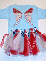 Red White And Blue Fabric Butterfly v2