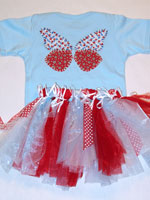 Red White And Blue Fabric Butterfly