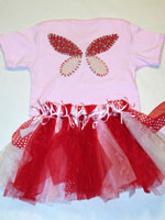 Pink and Red Fabric Butterfly