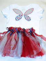 Red White And Blue Fabric Butterfly v3