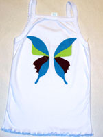 Painted Blue, Brown and Green Butterfly