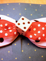Large Dice Bow with Doubled Ribbon