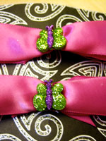 Green and Purple Butterfly Bows