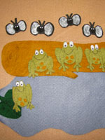 Felt Story - Five Green and Speckled Frogs